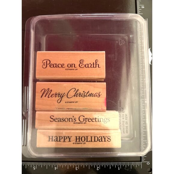 Infusion Happy Holidays Rubber Stamp 3\" X 3